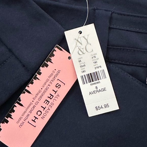 *NEW NY&Co Women’s Signature Fit Straight Leg Navy Trousers (Size 8) - Picture 4 of 10